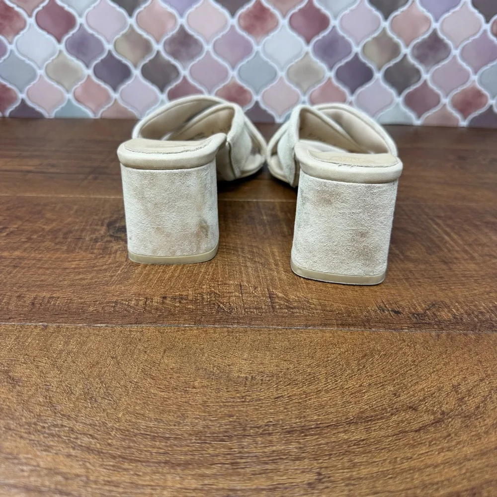 Paul Green Lauren Sandal-Mineral Metallic-Suede Cross Strap Block Heel Sz4/US6.5